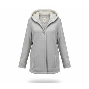 Merona Fleece Hoodie Heather Grey Womens Size XL Cozy Warm Sherpa Lined Hood NWT